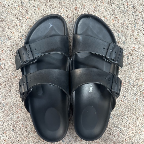 Birkenstock Shoes - Birkenstock Arizona Essentials Slide Sandal - Women's 39 Black